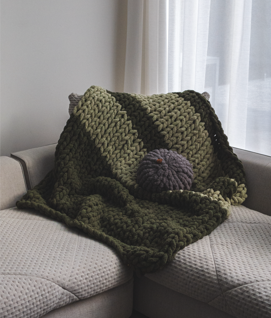 Couverture vert olive